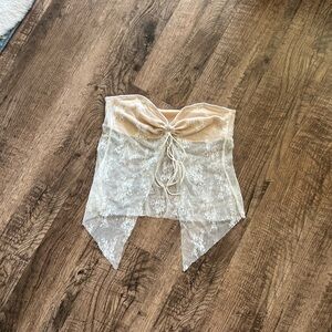 Lace Corset Top in Cream and White